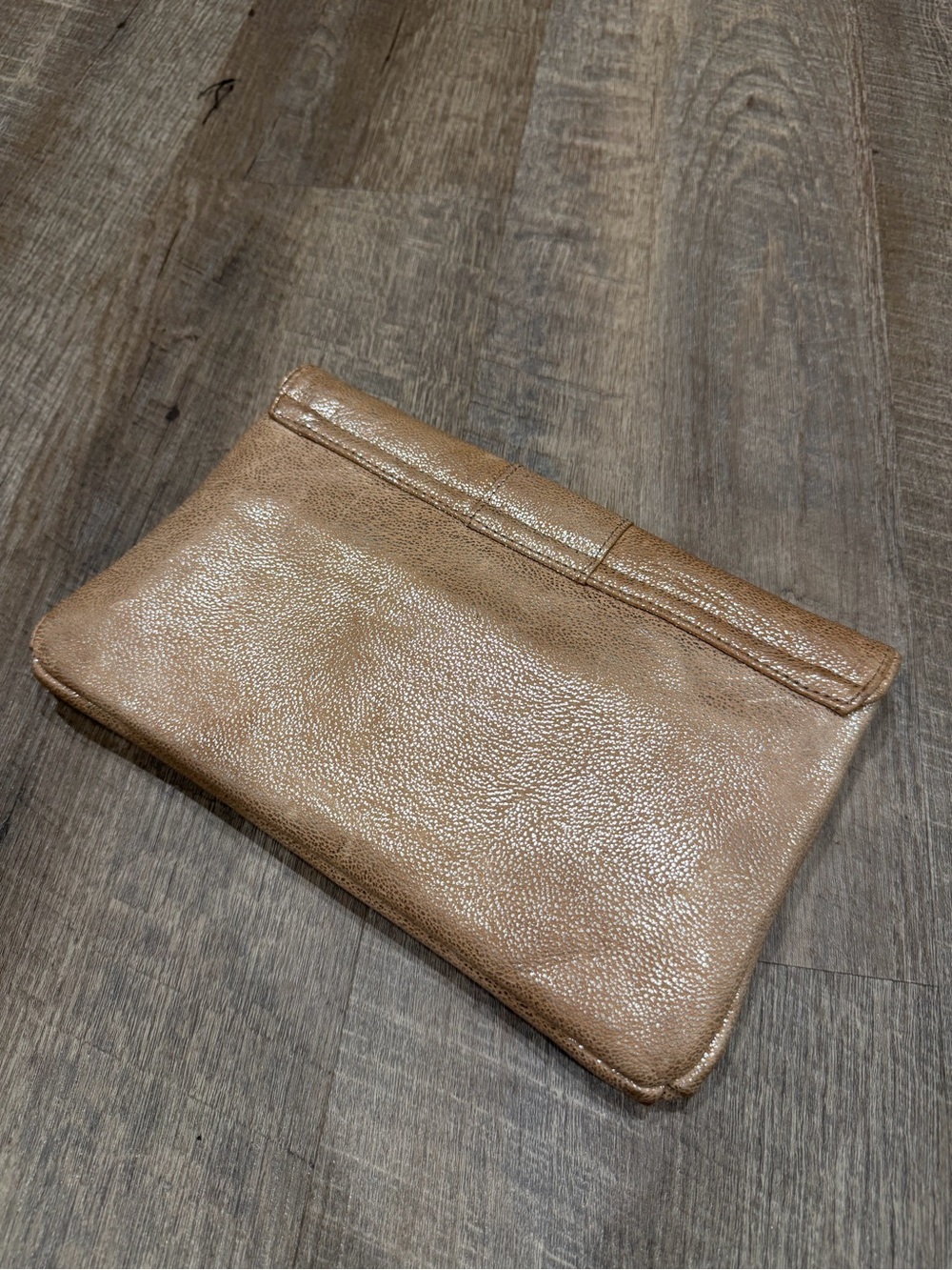 Elaine Turner Arabella Gold Leather Lizard Embossed Clutch Handbag Purse - Picture 5 of 8